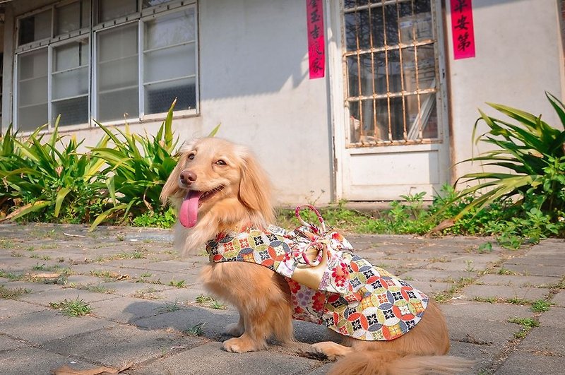 Among_dog harness_Japanese yukata(small size) - ชุดสัตว์เลี้ยง - วัสดุอื่นๆ 