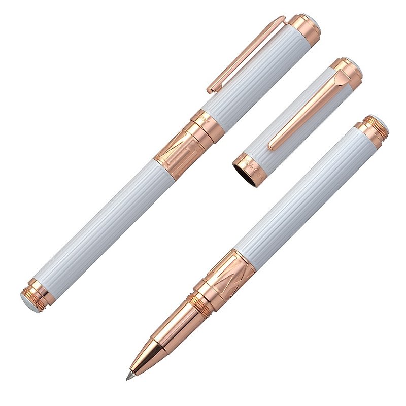【Chris & Carey】 Toki Series / Straight Pearlescent White Ballpoint Pens TKRP-05 - ไส้ปากกาโรลเลอร์บอล - โลหะ 