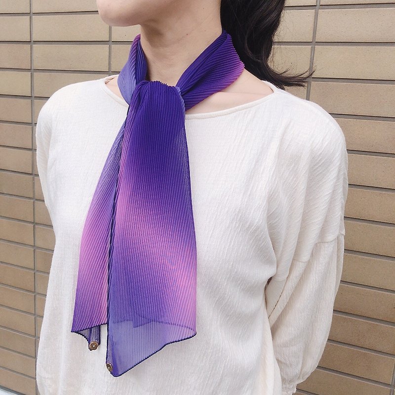 Ballett グラデーションが美しいシフォンのスカーフ  パープル  日本製 ご家庭で洗濯可 - 絲巾 - 聚酯纖維 紫色