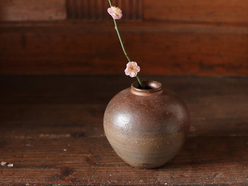 備前焼 花入れ　h3-033 - 花瓶/陶器 - 陶 咖啡色