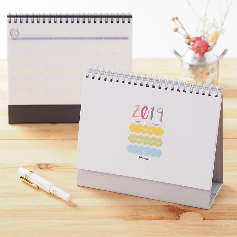 OneMore multi-level 2019 desktop calendar - white - สมุดบันทึก/สมุดปฏิทิน - กระดาษ ขาว