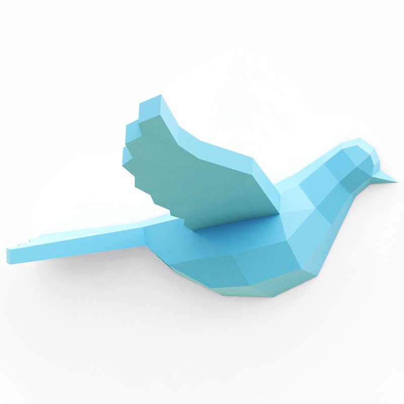 DIY FLYING PIGEON (printable pdf template). Dove on the wall. Paper Sculpture - 手工藝教學/工具書 - 其他材質 