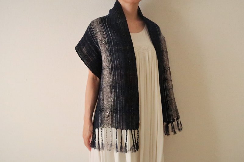 Hand-woven shawl Linen cotton galaxy tapestry gift Chinese New Year school entrance graduation Mother's Day birthday gift Shawl (S) 66 - Scarves - Silk Blue