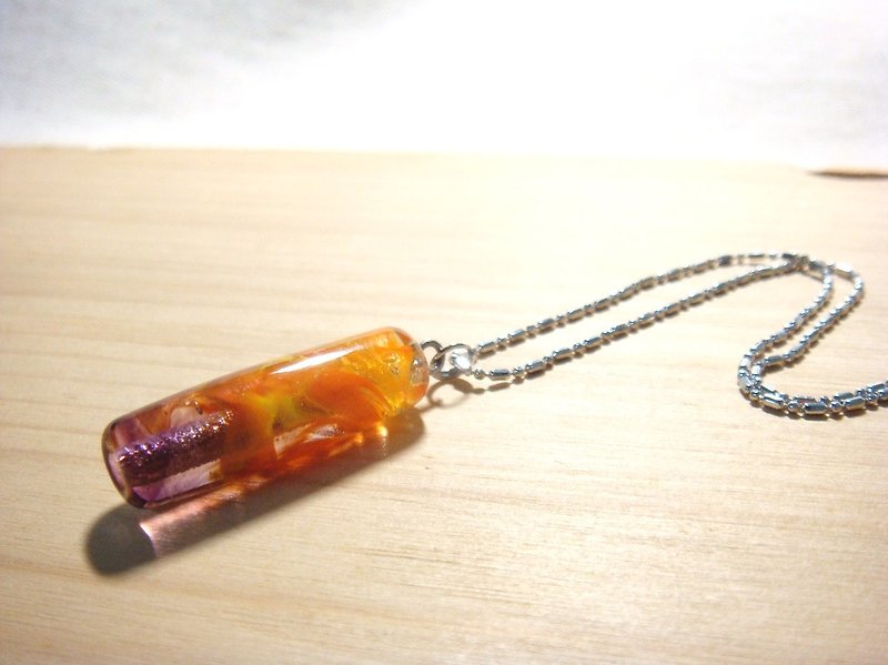 Grapefruit Forest Glass-Nuan Nuan-Glass Bead Necklace - Necklaces - Glass Multicolor