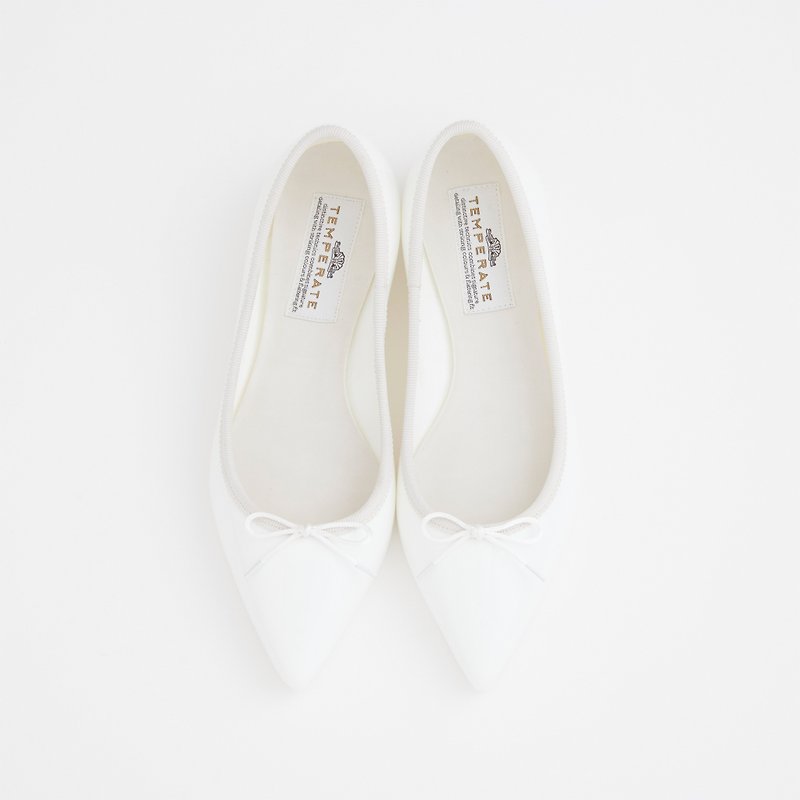 IRMA (OFF WHITE) PVC POINTED TOE FLATS SHOES Pointed to ballet shoes - Mary Jane Shoes & Ballet Shoes - Waterproof Material Gray