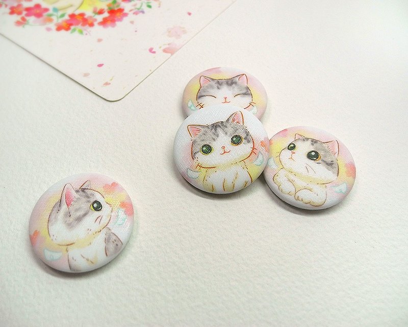 Sakura Meow Small Badge - Badges & Pins - Waterproof Material Pink