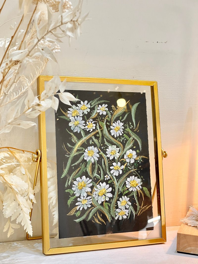 flower sketch illustration - Picture Frames - Glass 