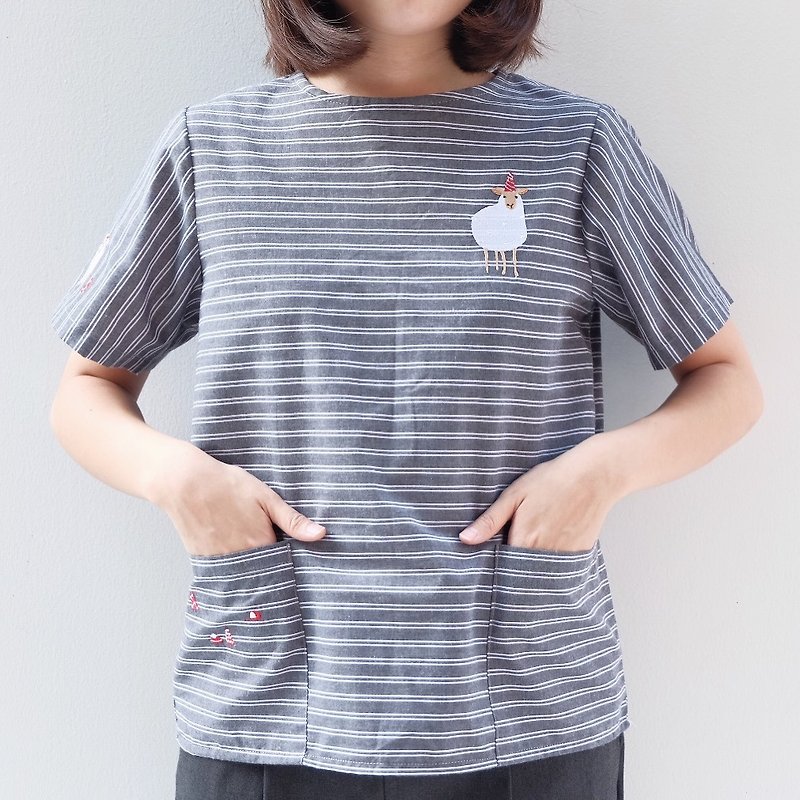 Molly Sheep Blouse - Women's Tops - Other Materials Gray