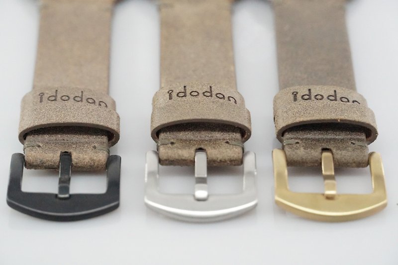 【Idodan】雙面義大利植鞣皮錶帶 - 墨綠色 - 男錶/中性錶 - 真皮 