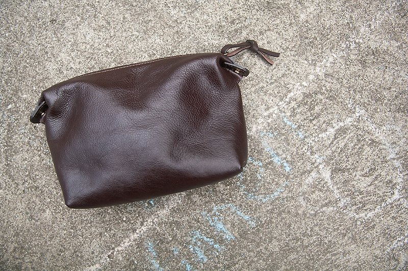 Leather Toiletry bag unisex - กระเป๋าเครื่องสำอาง - หนังแท้ 
