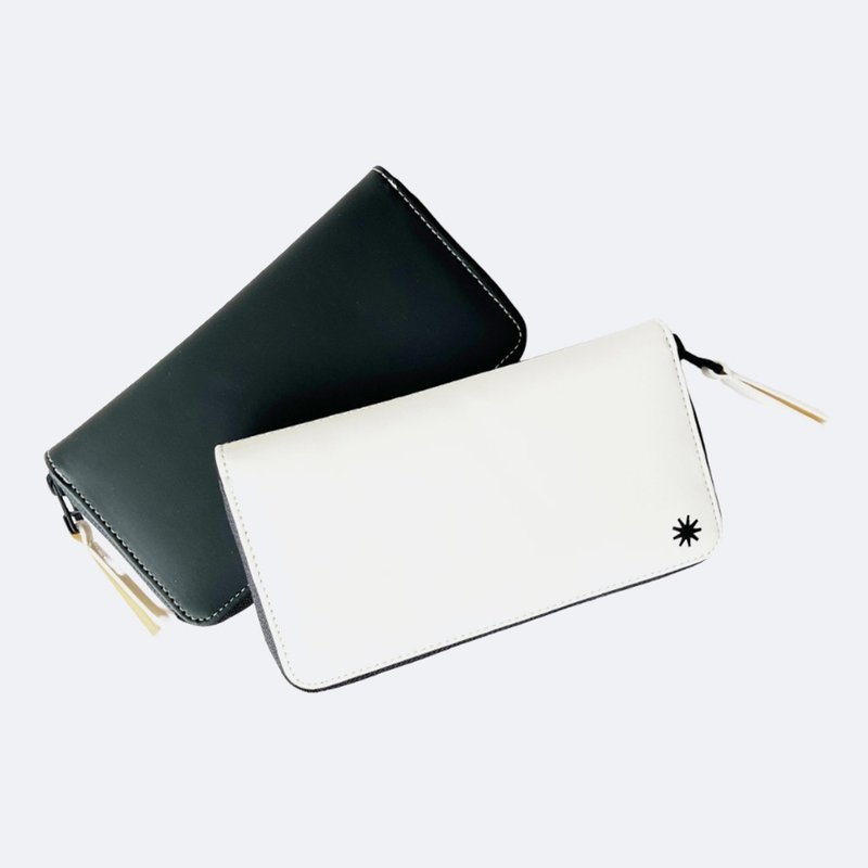 【Denmark RAINS】Wallet Pre Retro Black Classic Long Clip - Wallets - Polyester White