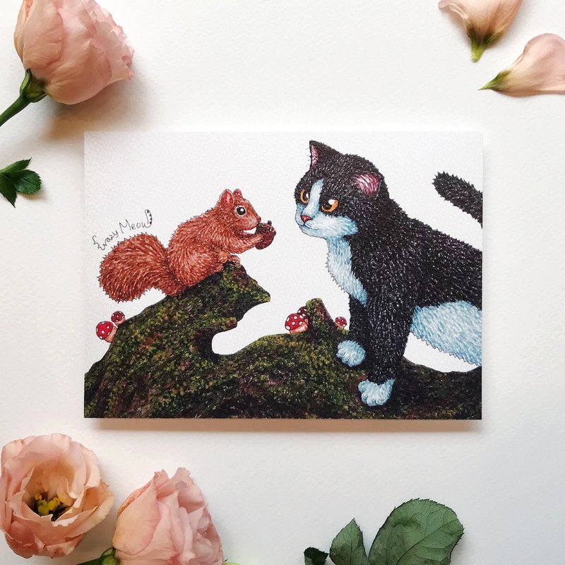 【貓瘋子】明信片(18) - 卡片/明信片 - 紙 多色