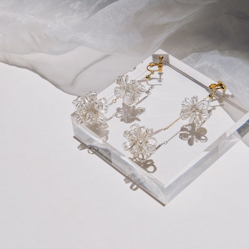 miss no.2-One-sided hand-designed resin earrings/earring/accessories - Earrings & Clip-ons - Other Materials Transparent