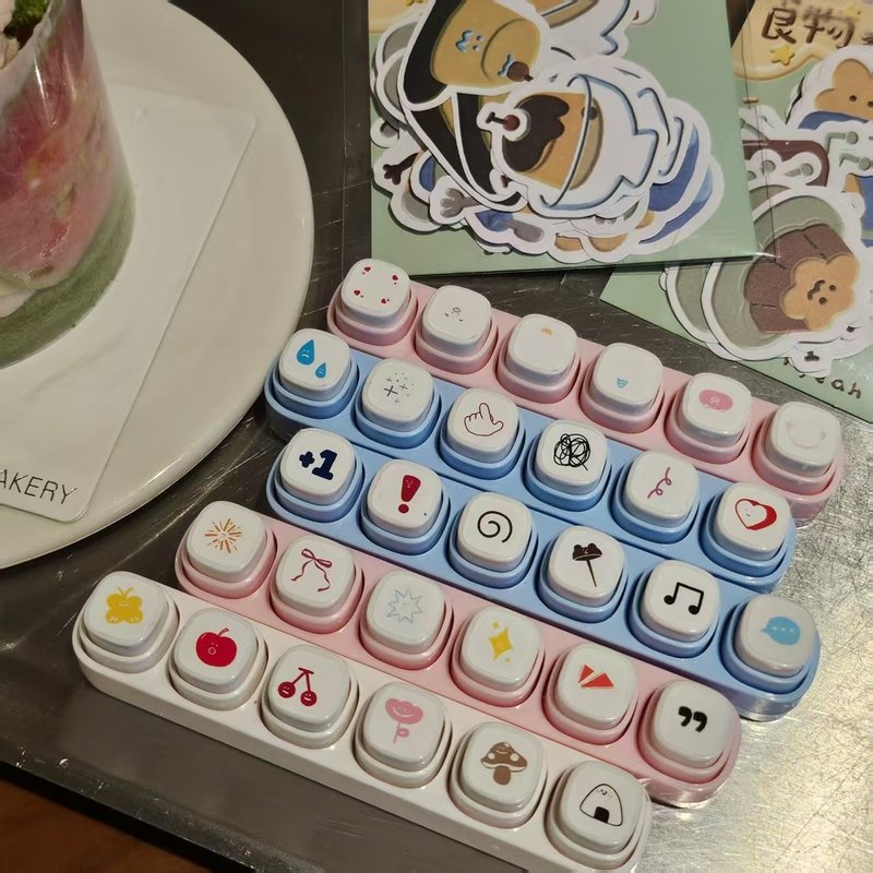 【coloryeah】手賬文具/基礎日常可拆卸六聯印章/光敏即印小尺寸 - 印章/印台 - 其他材質 多色
