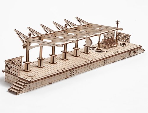CUBICO 酷比客 /Ugears/ 烏克蘭木製模型 車站月臺 Railway platform