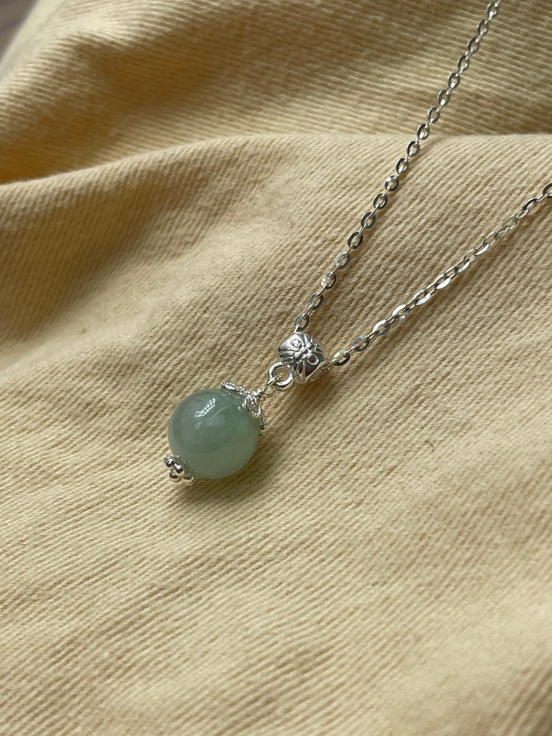 Pearl//Natural Jade A Cargo Qingshui 925 Silver Accessories Necklace - สร้อยคอ - หยก 