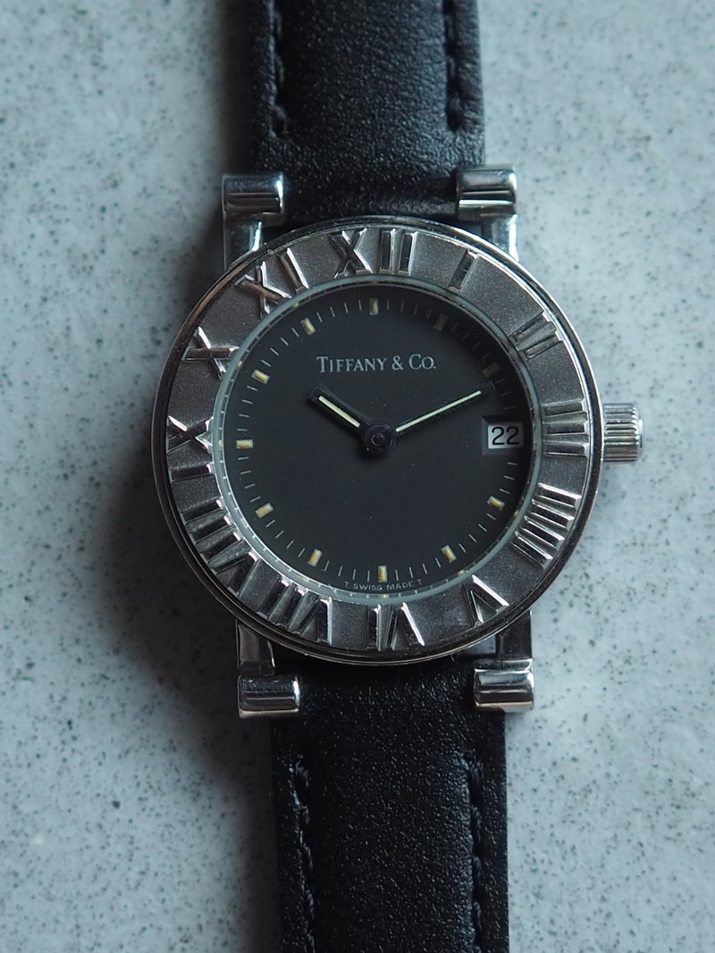 Tiffany & Co ティファニー アトラス ウォッチ 腕時計 シルバー ブラック ヴィンテージ - 女錶 - 不鏽鋼 銀色