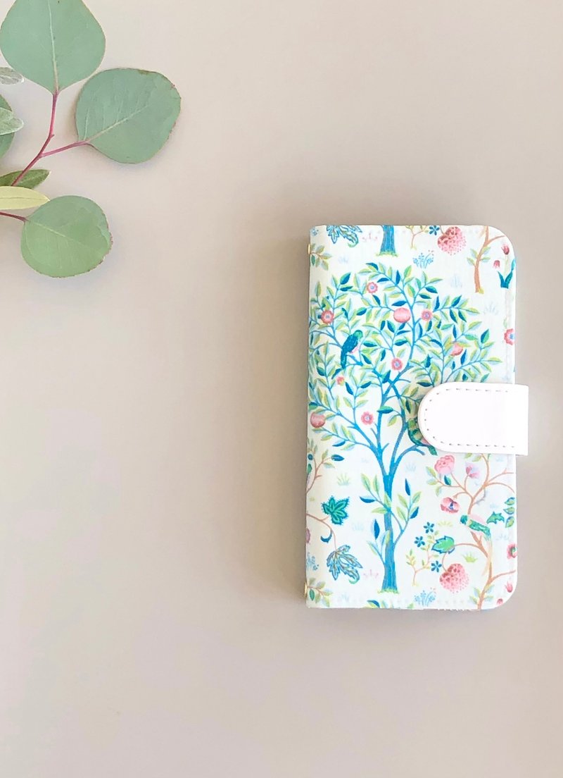 William Morris iphone7 8 SE2 SE3 Case Kelmscott Tree - เคส/ซองมือถือ - ผ้าฝ้าย/ผ้าลินิน ขาว