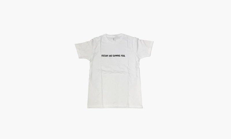 NORITAKE - FREEWAY & SWIMMING POOL T-SHIRT (white) - T 恤 - 棉．麻 白色