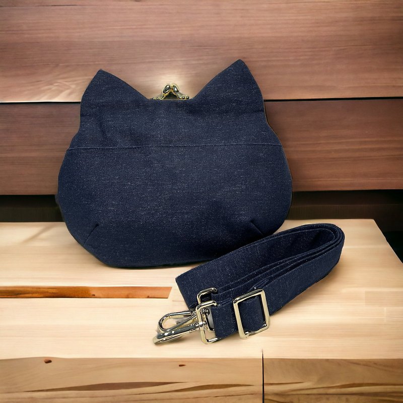 Cat-shaped gold side backpack - Messenger Bags & Sling Bags - Other Materials 