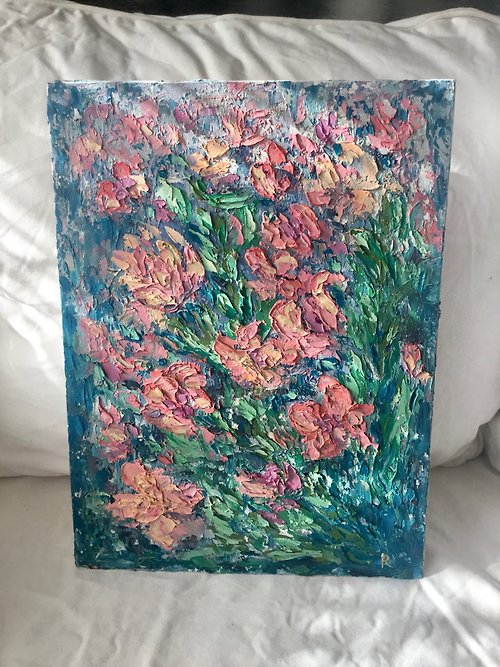 Ka-gan.art Pink flowers oil painting
