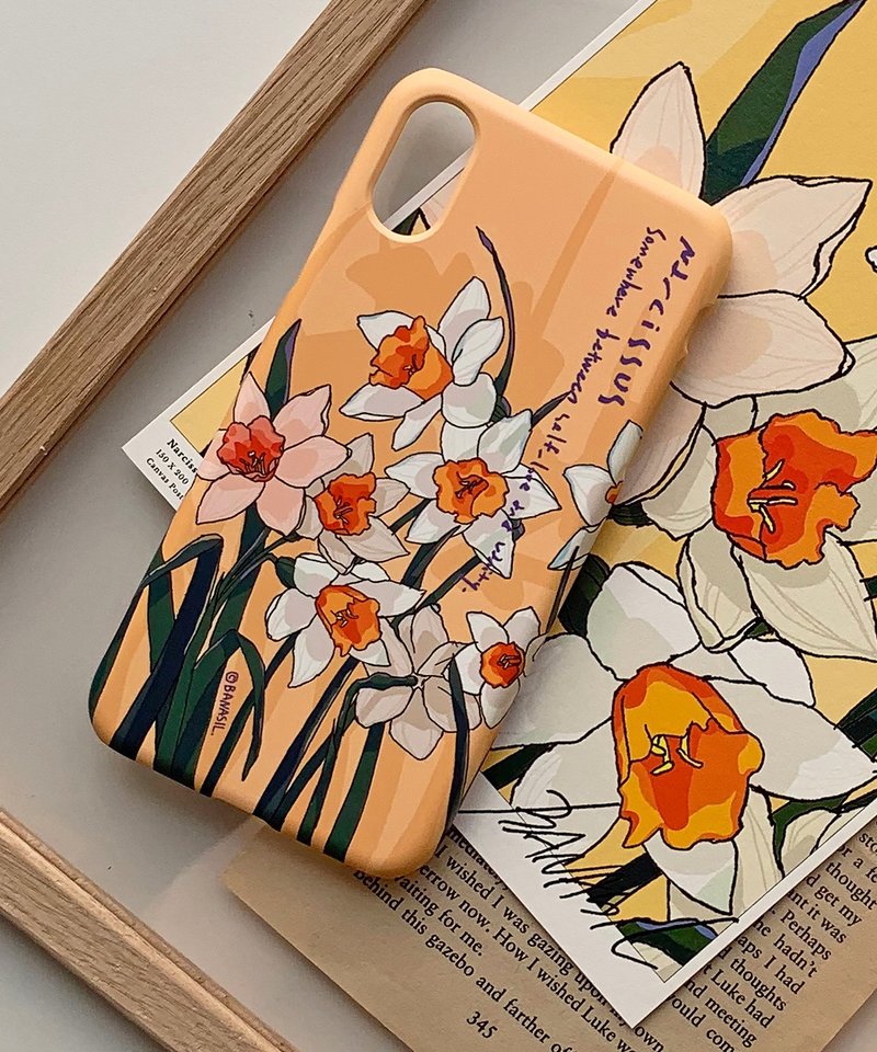 Narcissus blooming with spring_Matt Hard Case_MagSafe - เคส/ซองมือถือ - วัสดุอื่นๆ หลากหลายสี