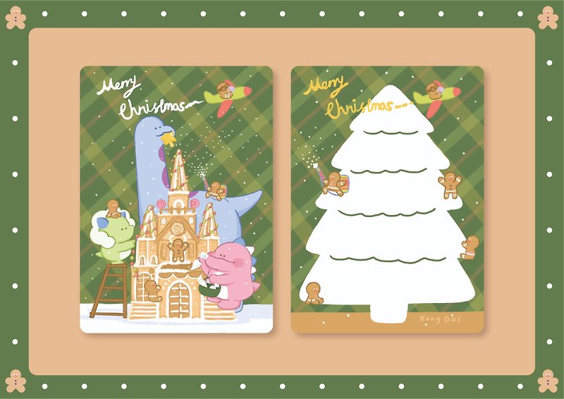 Fear-Christmas Postcard (Gingerbread Man) - การ์ด/โปสการ์ด - กระดาษ 