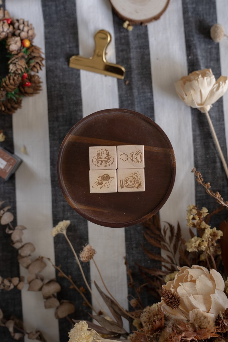 Tea Time Rubber Stamp set - 印章/印台 - 其他材質 