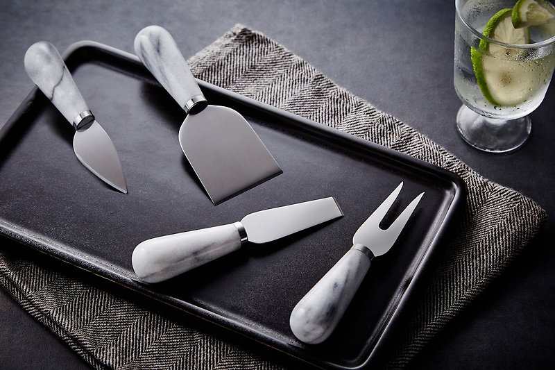 Marble Cream Knife Four Set - Cutlery & Flatware - Stone White