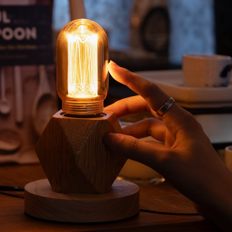 [Christmas Selection] Mirage Raphael Phantom Lamp | Wooden Lamp Holder | Hi-light LED - Lighting - Glass Orange