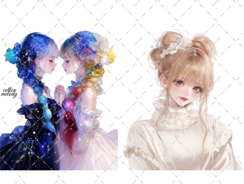 original sticker no.6864 人物ステッカー オリジナルステッカー 人物ステッカー 女の子ステッカー オリジナル人物ステッカー - 貼紙 - 紙 