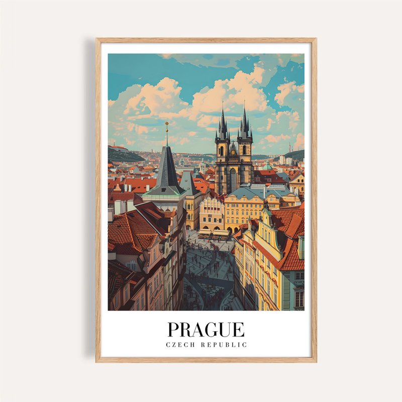 布拉格老城 Prague Old Town / 城市景觀插畫 海報 掛畫 - 海報/掛畫/掛布 - 紙 