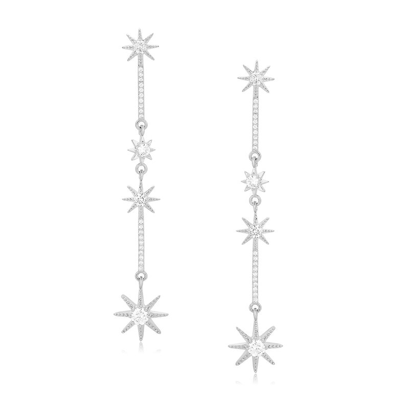 Wishing Star 925 Silver Earrings - Earrings & Clip-ons - Sterling Silver Silver