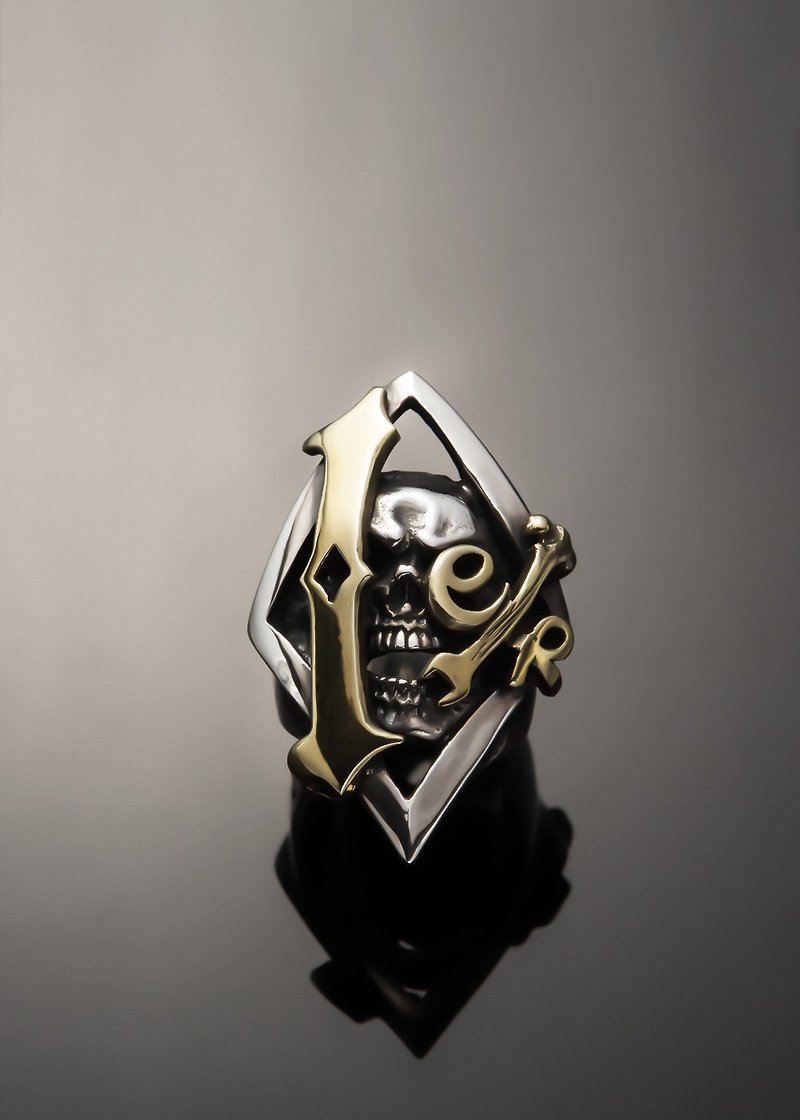 Let's Ride | 1%er Skull Rider Ring | 1%er Diamond Skull Rider Ring - General Rings - Sterling Silver Silver
