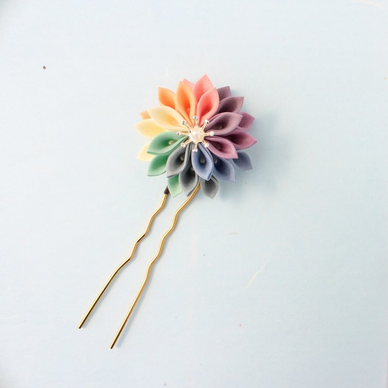 Hair ornament pastel rainbow - Hair Accessories - Silk Multicolor