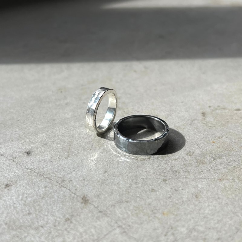 [Customized] Couple Ring・Sterling Silver Handmade Sparkling Ring - General Rings - Sterling Silver Silver