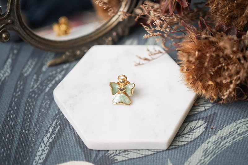 [Antique jewelry/old western pieces] VINTAGE CAMCO blue little angel vintage pin - Brooches - Other Metals Gold