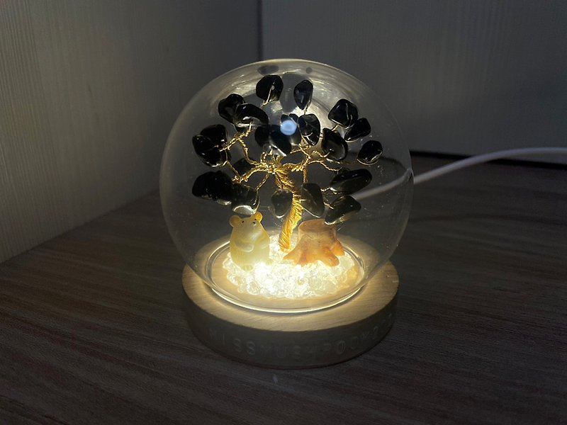 Hamster models in stock | crystal tree series micro landscape crystal ball lamp | cute | home lighting - ของวางตกแต่ง - คริสตัล สีดำ