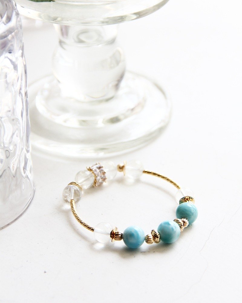 Sea pattern Stone design bracelet - สร้อยข้อมือ - คริสตัล สีน้ำเงิน