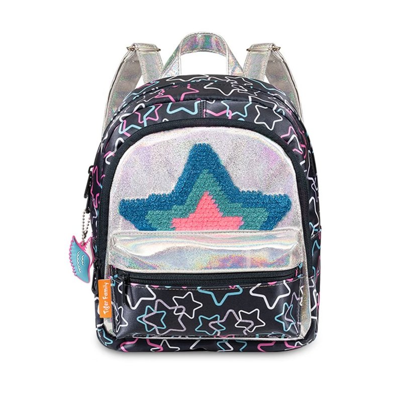 TigerFamily FunTime Lightweight Mini Backpack - Angel Wings - Backpacks - Other Materials Black