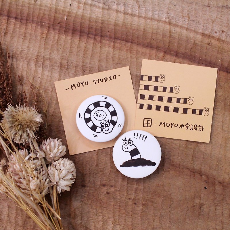 Happy bug (badge magnet combo) - Badges & Pins - Plastic White