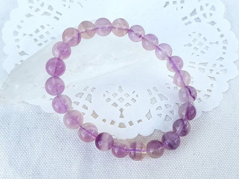 CJ31. Lavender Fluorite Hand Beads - สร้อยข้อมือ - เครื่องประดับพลอย สีม่วง