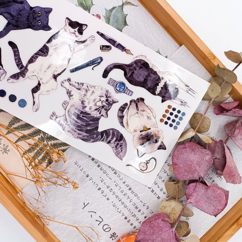 KR460_貓咪世界B Cats World B/轉印貼紙 - 貼紙 - 塑膠 