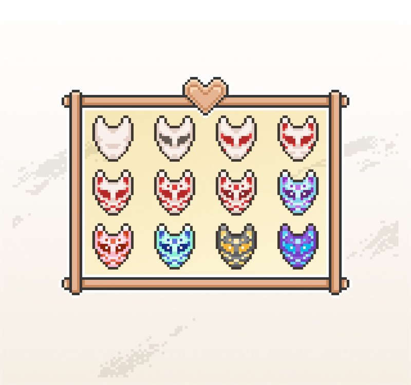 Twitch小奇點及訂閱者徽章/忠誠徽章套圖/像素風/日式神狐面具 - Logo 設計/圖案設計 - 其他材質 