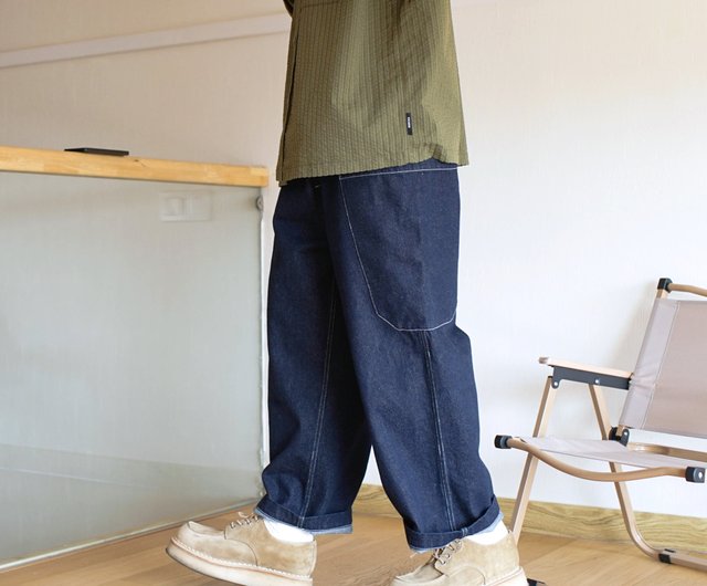 イージーデニムパンツ ウエストゴム デニムドローストリング