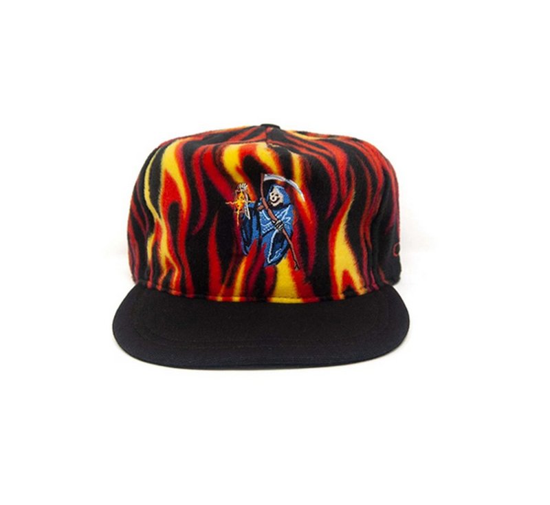 The Ampal Creative Friend Of The Devil Embroidered Flame Baseball Cap - Hats & Caps - Other Materials Multicolor