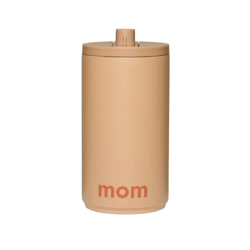 350ml direct drinking thermos cup – milk tea color (mom style) - กระบอกน้ำร้อน - วัสดุอื่นๆ สีเหลือง
