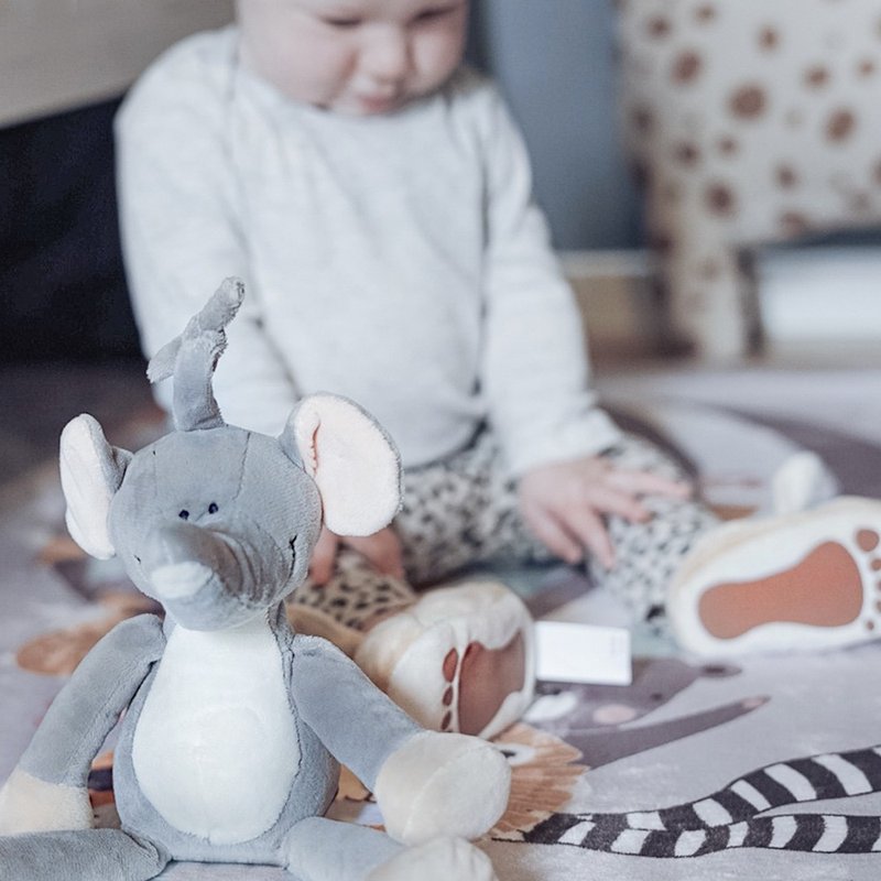 Nordic Swedish Teddykompaniet Elephant Musical Pull Toy, New Year's Gift, Gift Exchange - ของเล่นเด็ก - เส้นใยสังเคราะห์ 