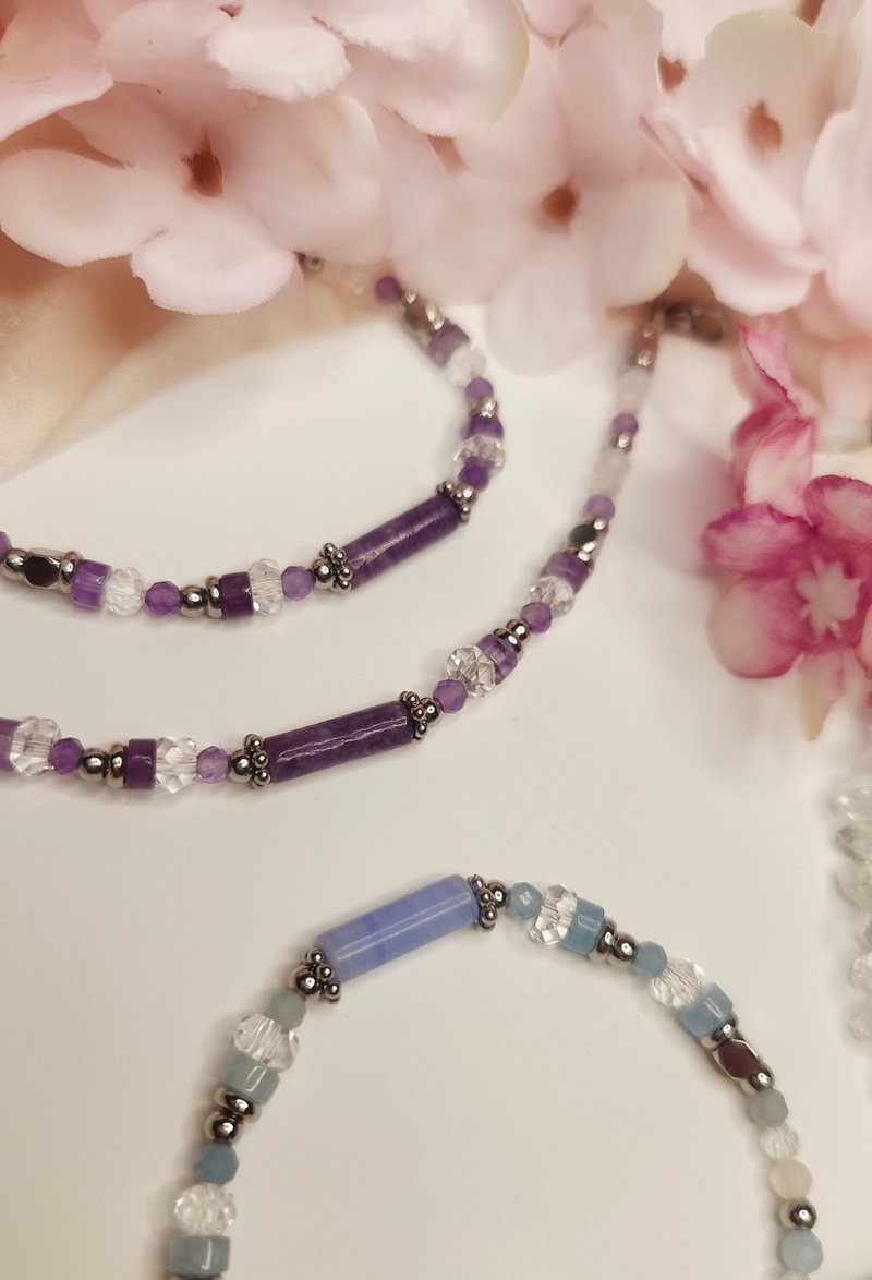 Dream Rose- The Gemstone of Perfect Love│Semi- Gemstone crystal bracelet - สร้อยข้อมือ - คริสตัล หลากหลายสี