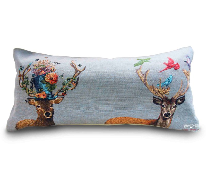 European Royal Jacquard Pillow Knitting Limited Edition 1 Gorgeous Deer A Forest Fantasy Creative Gift - Pillows & Cushions - Cotton & Hemp 